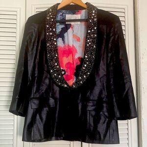 𝅺rachel Roy Black embellished beaded Blazer. SZ 6. NWOT